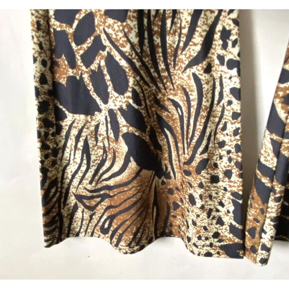 Novella Royal Janis Bell L1eopard Print Flared Women's Pants, Size S - Picture 4 of 6